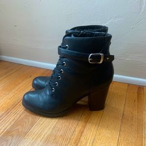 Like New! Lace Up Combat Boots with Heel